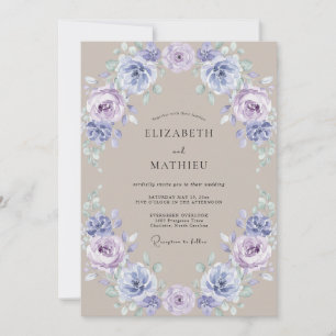 Invitation Couronne de Mariage Fleur de Lavande