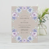 Invitation Couronne de Mariage Fleur de Lavande (Debout devant)