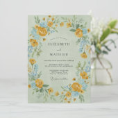 Invitation Couronne de mariage fleur de maïs moutarde (Debout devant)