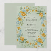 Invitation Couronne de mariage fleur de maïs moutarde (Devant / Derrière)