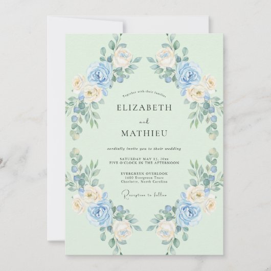 Invitation Couronne de mariage Fleur de mer (Devant)