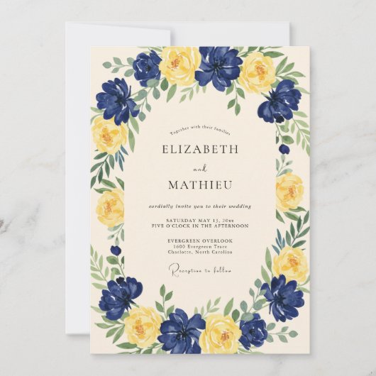 Invitation Couronne de Mariage Fleur de Moutarde (Devant)