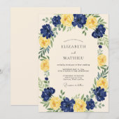 Invitation Couronne de Mariage Fleur de Moutarde (Devant / Derrière)