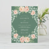 Invitation Couronne de Mariage Fleur de Pêcher (Debout devant)