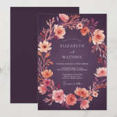 Invitation Couronne de mariage Fleur de Prunier (Devant / Derrière)