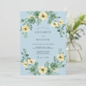 Invitation Couronne de mariage Fleur Jaune (Debout devant)