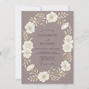 Invitation Couronne de mariage florale lilas mauve