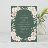 Invitation Couronne de mariage Forest Blush (Debout devant)