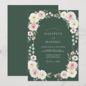 Invitation Couronne de mariage Forest Blush (Devant / Derrière)