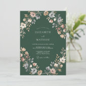 Invitation Couronne de mariage Forest Peach (Debout devant)