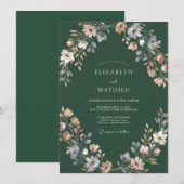 Invitation Couronne de mariage Forest Peach (Devant / Derrière)