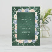 Invitation Couronne de mariage Forest Periwinkle (Debout devant)