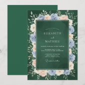 Invitation Couronne de mariage Forest Periwinkle (Devant / Derrière)