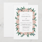 Invitation Couronne de mariage Forêt de Pêches (Devant / Derrière)