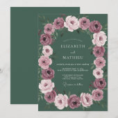 Invitation Couronne de mariage Forêt de Prunes (Devant / Derrière)