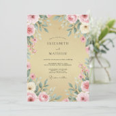 Invitation Couronne de mariage Gold Blush (Debout devant)