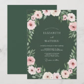 Invitation Couronne de mariage Hunter Blush (Devant / Derrière)