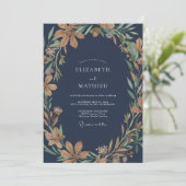 Invitation Couronne de mariage Indigo Amber (Debout devant)