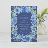 Invitation Couronne de mariage Indigo Lily (Debout devant)