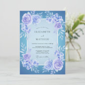 Invitation Couronne de mariage Indigo Pervenche (Debout devant)