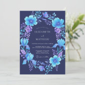 Invitation Couronne de mariage Indigo Violet (Debout devant)