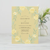 Invitation Couronne de mariage jaune beurre (Debout devant)