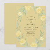 Invitation Couronne de mariage jaune beurre (Devant / Derrière)