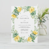 Invitation Couronne de mariage jaune citron (Debout devant)