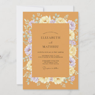 Invitation Couronne de mariage Lavande Ocre
