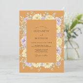 Invitation Couronne de mariage Lavande Ocre (Debout devant)