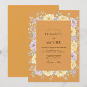 Invitation Couronne de mariage Lavande Ocre (Devant / Derrière)