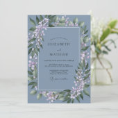 Invitation Couronne de mariage Lilas Ardoise (Debout devant)