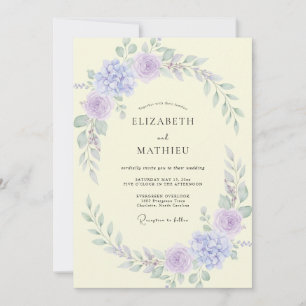 Invitation Couronne de mariage lilas beurré