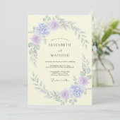 Invitation Couronne de mariage lilas beurré (Debout devant)