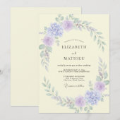 Invitation Couronne de mariage lilas beurré (Devant / Derrière)
