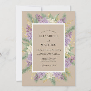 Invitation Couronne de mariage lilas clair