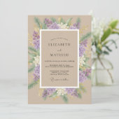 Invitation Couronne de mariage lilas clair (Debout devant)