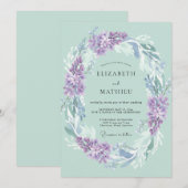 Invitation Couronne de mariage lilas menthe (Devant / Derrière)