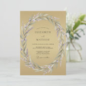 Invitation Couronne de mariage lilas pâle ocre (Debout devant)