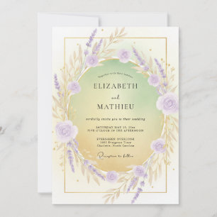 Invitation Couronne de mariage lilas violet