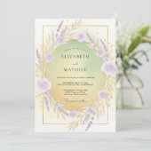 Invitation Couronne de mariage lilas violet (Debout devant)
