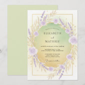 Invitation Couronne de mariage lilas violet (Devant / Derrière)