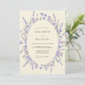 Invitation Couronne de Mariage Lilas Violet (Debout devant)