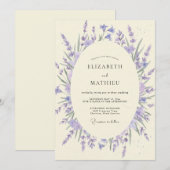 Invitation Couronne de Mariage Lilas Violet (Devant / Derrière)