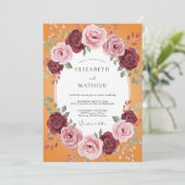 Invitation Couronne de mariage Marigold Bourgogne (Debout devant)