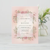 Invitation Couronne de mariage Mauve Blush (Debout devant)