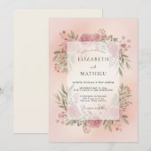 Invitation Couronne de mariage Mauve Blush (Devant / Derrière)