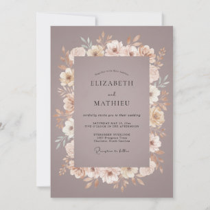 Invitation Couronne de mariage mauve doux poussiéreux
