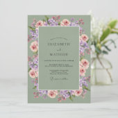 Invitation Couronne de mariage Mauve Olive (Debout devant)