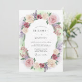Invitation Couronne de mariage Mauve Pale Blush (Debout devant)